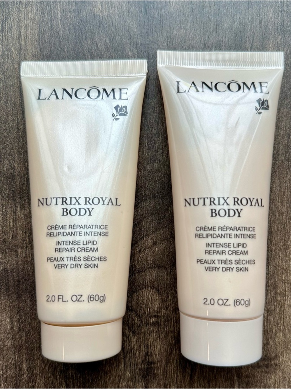 Lancôme Nutrix Royal Body Cream - 2oz x2 Travel Size - Very Dry Skin - Lot of 2